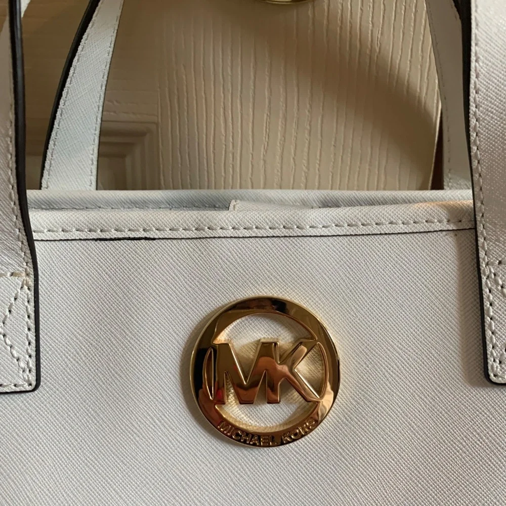 Michael Kors White Small Leather Tote Handbag